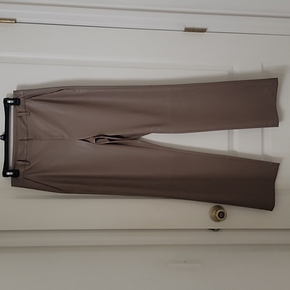 VERO MODA Size M Beige-y Taupe High Rise Faux Leather Pants, Exc. Used Cond - Picture 1 of 15